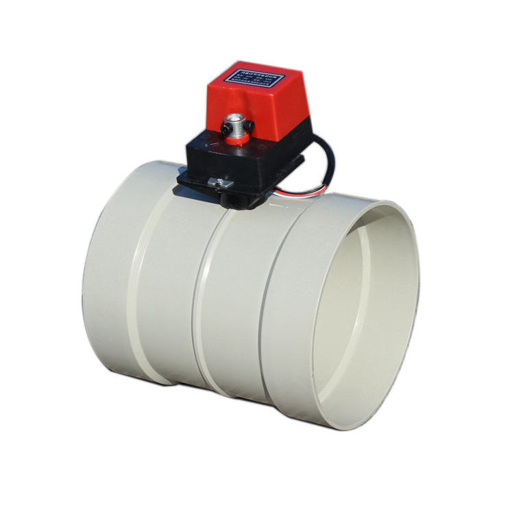 7N Plastic round square pp pvc electric actuated gate butterfly check valve fitting air duct hvac motorized damper