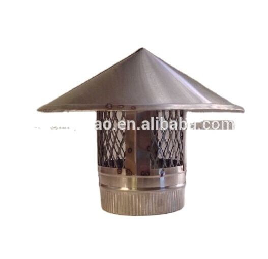 Stainless steel chimney cap round rain cap with bird guard 6 inch 150 mm