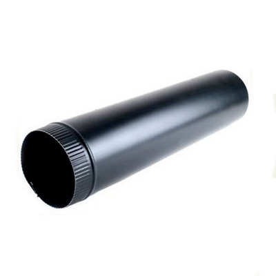 Black single wall chimney pipe and stainless steel liner for fireplace and stove