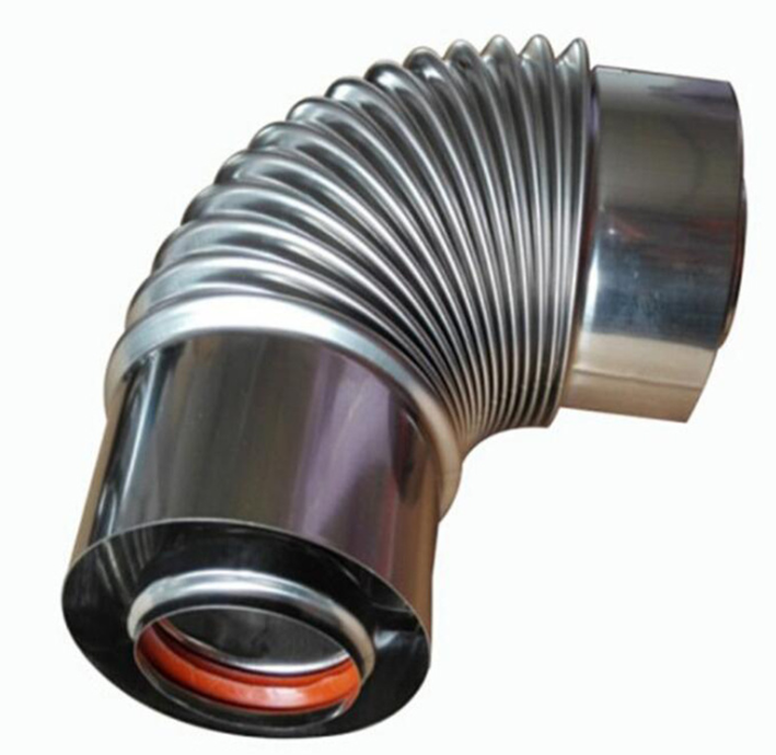 corrugated stainless steel fireplace flue elbow