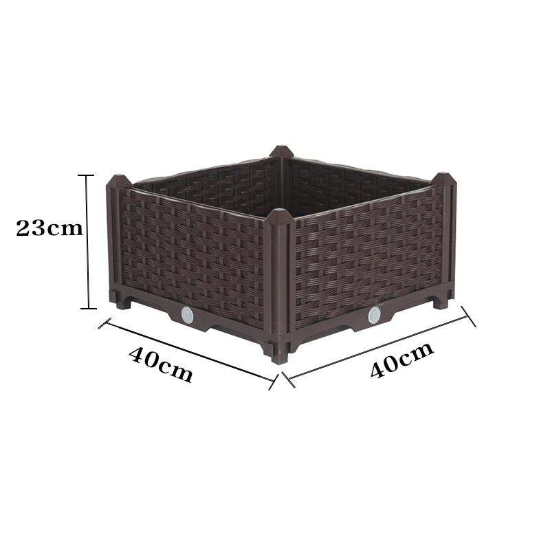 Direct Selling High Quality Plastic Rectangle Raised Garden Bed Flower Pot Plastic Planter Box