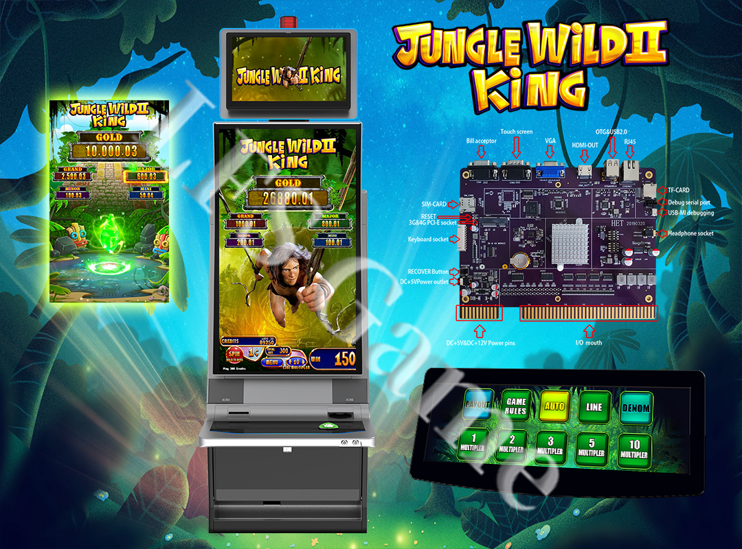 new video game wms jungle wild King 2 vertical touch screen game PCB