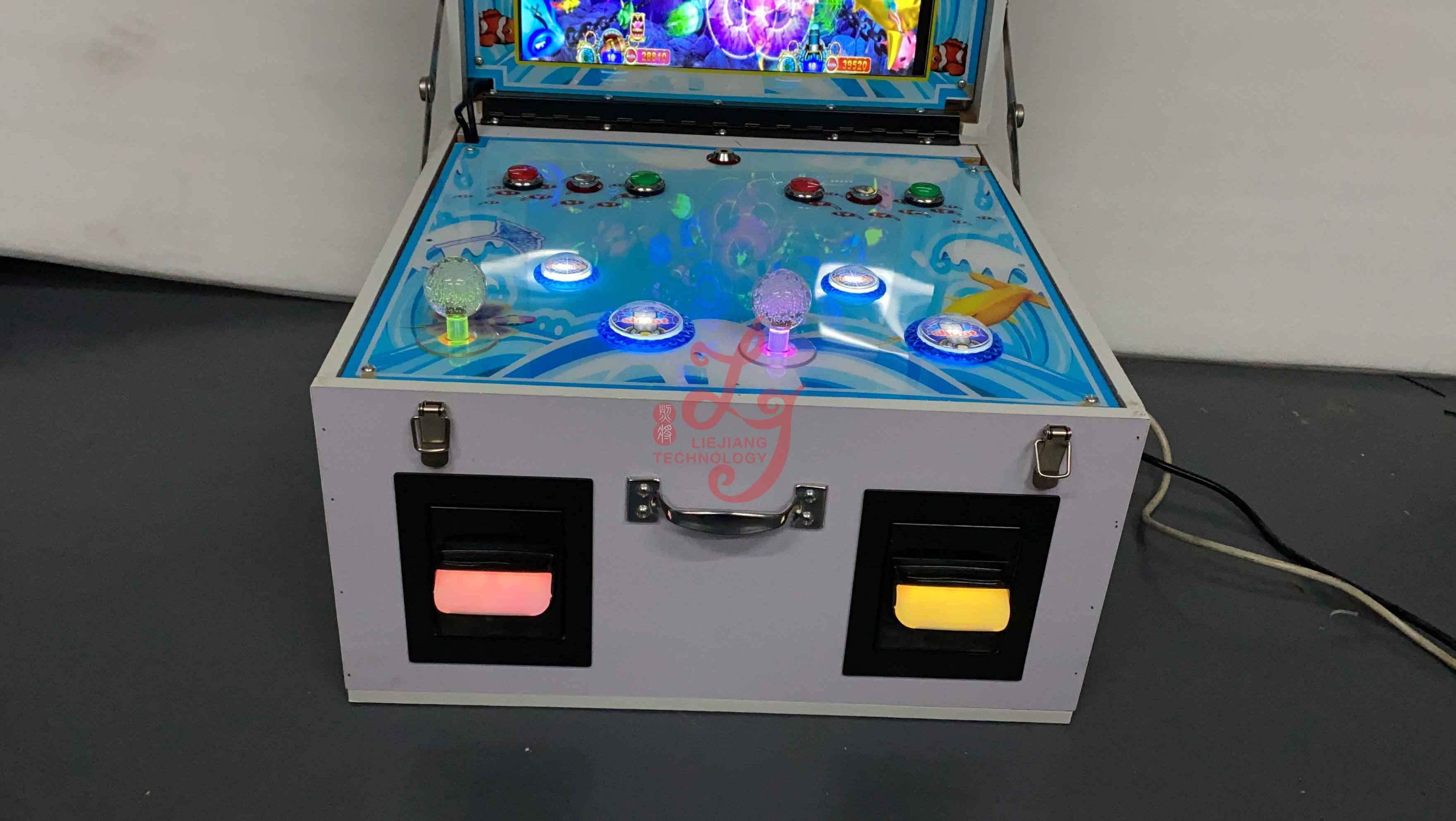 2022 Hot 19-inch 2 player Portable Fish Table with 26 in 1 fish game board/fish game cabinet