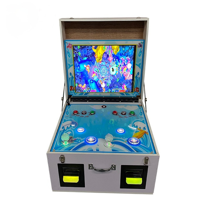 2022 Hot 19-inch 2 player Portable Fish Table with 26 in 1 fish game board/fish game cabinet