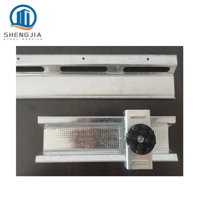 ceiling gypsum board system furring channel accessories sound isolation with black rubber resilient clip