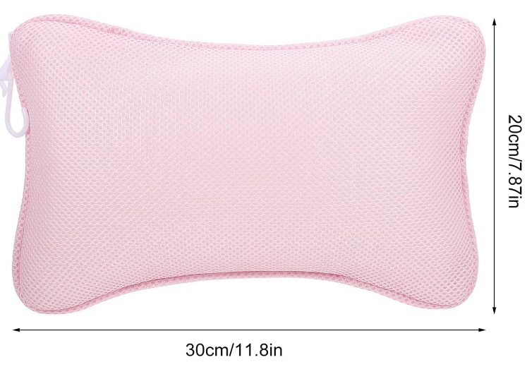 3D Mesh Bath Pillow Practical Sucker Bone Shape Bathtub Spa Pillow Headrest Cushion for Neck Shoulder and Head Support