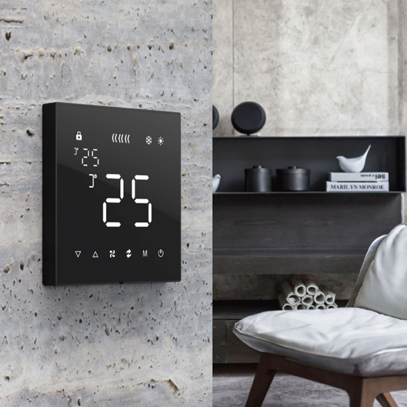 Modern Design Hotel KNX Touch Screen programmable Room Thermostat digital touch screen Smart Switch