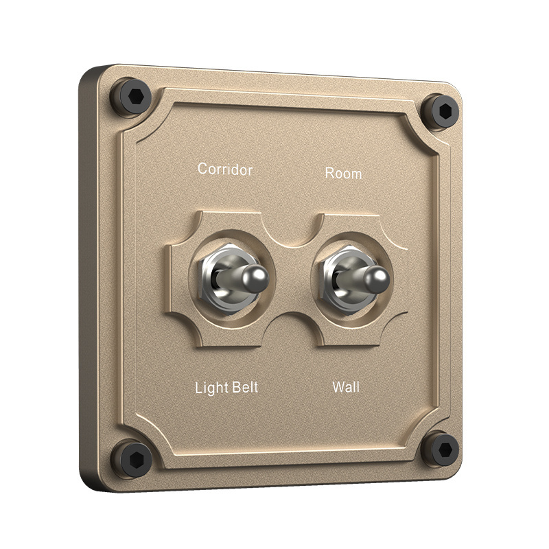 2024 Golden Brass Panel  Zigbee Smart Switch Toggle Pull Switch Wifi  Button 1-4 Gang Light Switches and Socket