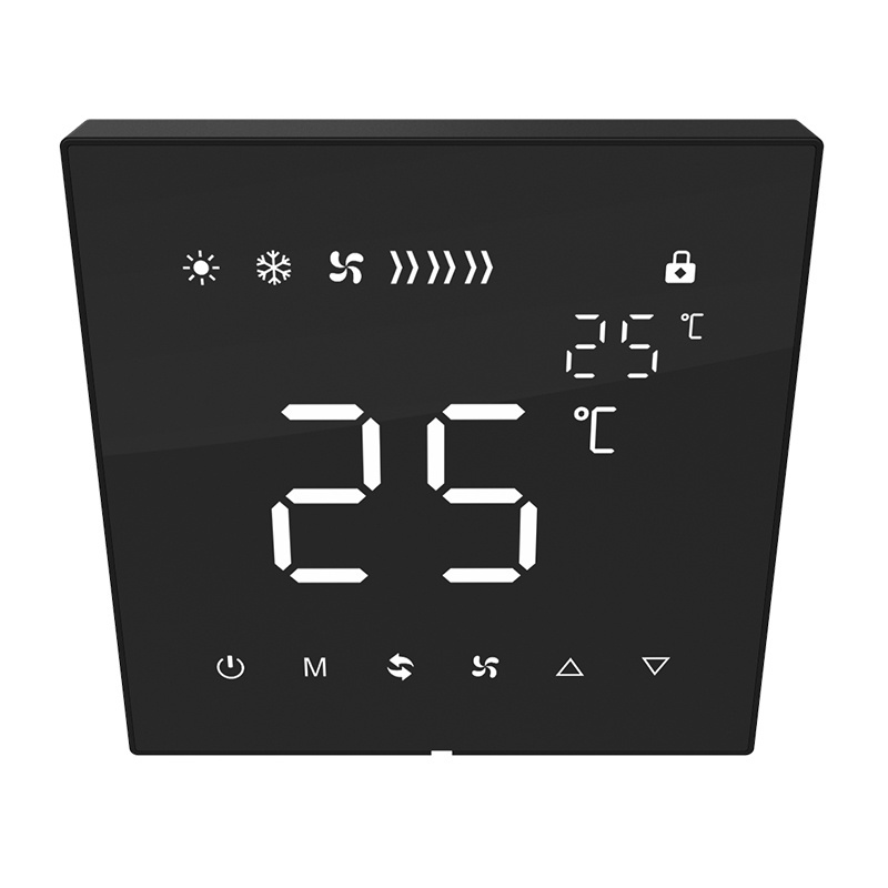 Customization Smart Home KNX System HVAC Switch Air Condition Touch Controlling Switch Panel With Digital Display