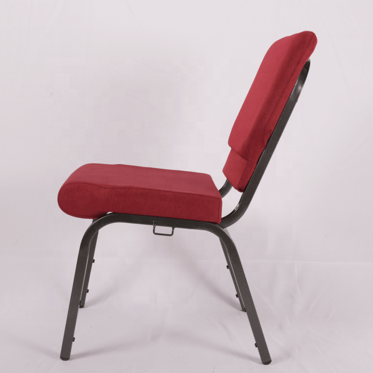 Red Factory Cheap  Metal Comfortable Thick Padded Cushion Theater Church Chairs With Pocket Interlocking Church Chair