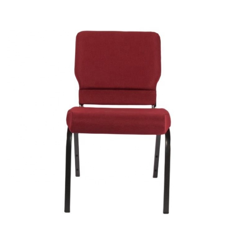 Red Factory Cheap  Metal Comfortable Thick Padded Cushion Theater Church Chairs With Pocket Interlocking Church Chair