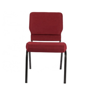 Red Factory Cheap  Metal Comfortable Thick Padded Cushion Theater Church Chairs With Pocket Interlocking Church Chair