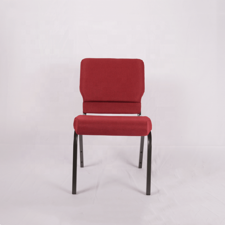 Red Factory Cheap  Metal Comfortable Thick Padded Cushion Theater Church Chairs With Pocket Interlocking Church Chair