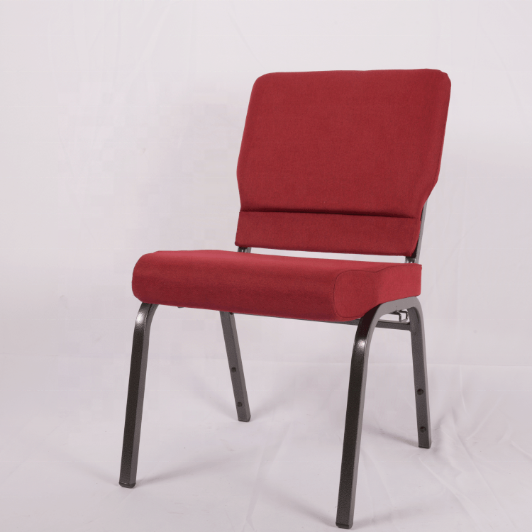 Red Factory Cheap  Metal Comfortable Thick Padded Cushion Theater Church Chairs With Pocket Interlocking Church Chair