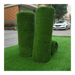 High Density Landscape Lawn Custom Synthetic Grass Carpet Free Sample 100ft Pared Grama Artificial in Rolls