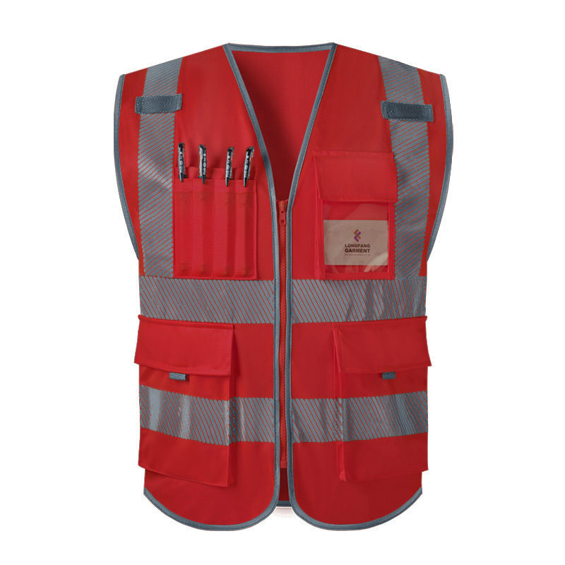 orange reflective vest safety reflective construction building company vest