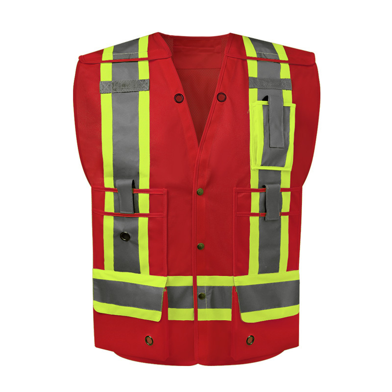 Longfang 5-point breakaway Factory Directly Provide safety vest with multi pockets