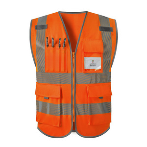 orange reflective vest safety reflective construction building company vest