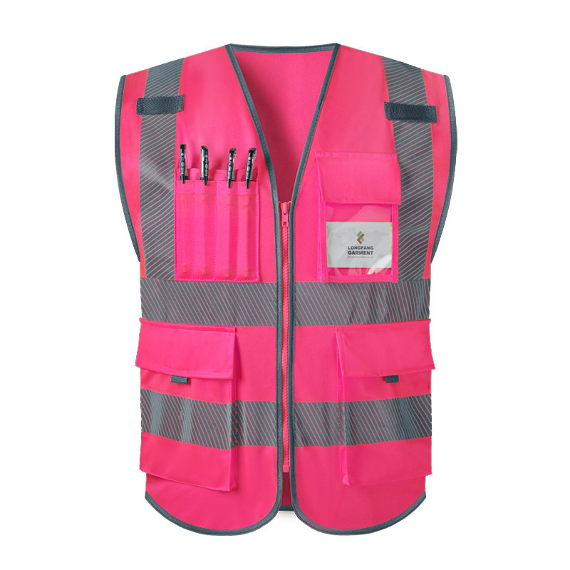 orange reflective vest safety reflective construction building company vest