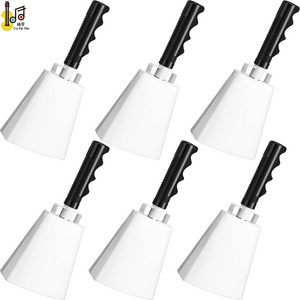 Musical instrument White steel loud noise makers hand bells cow bells for football sport games and school bells cowbell toys