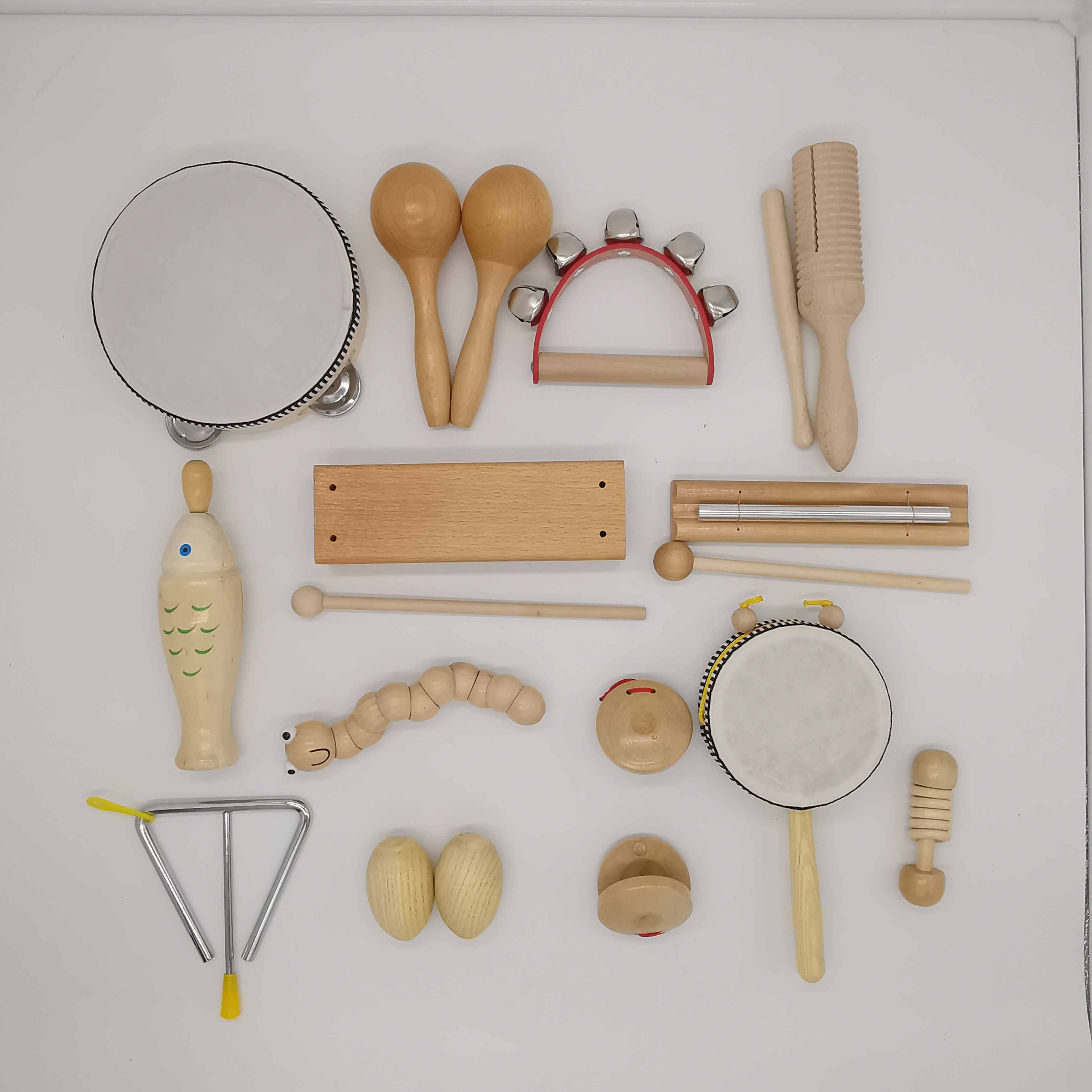 RTS JINGXUAN Natural Wooden Percussion Instruments Toy for Kids Preschool Educational Musical Toys Set for Boys and Girls