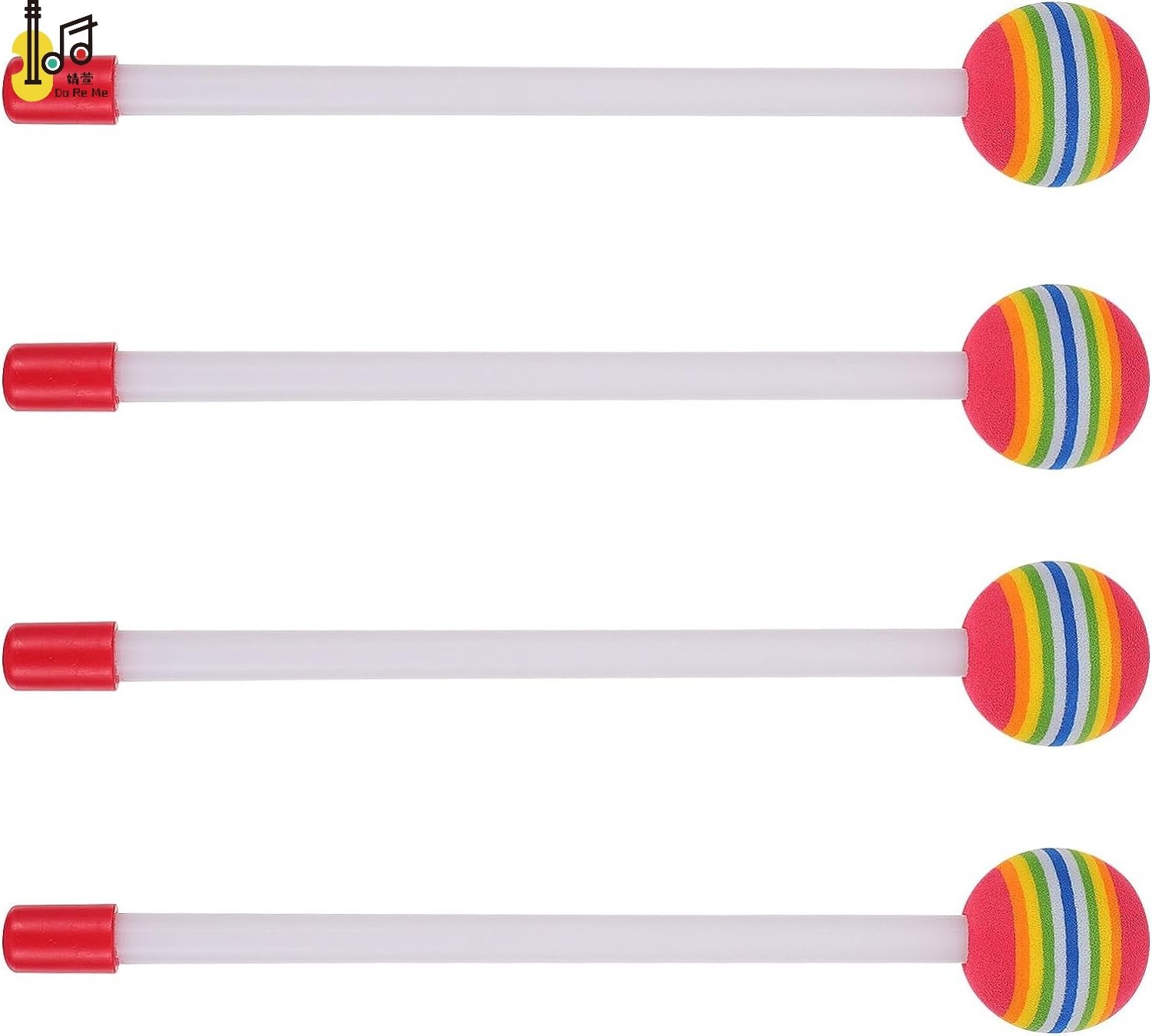 Plastic soft foam head rainbow plastic drum stick for kids playing hand drum percussion sticks musical instruments