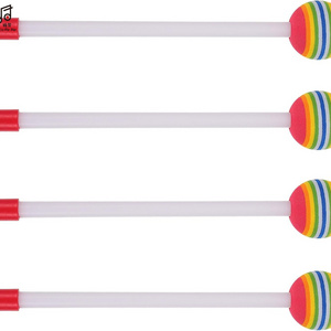 Plastic soft foam head rainbow plastic drum stick for kids playing hand drum percussion sticks musical instruments