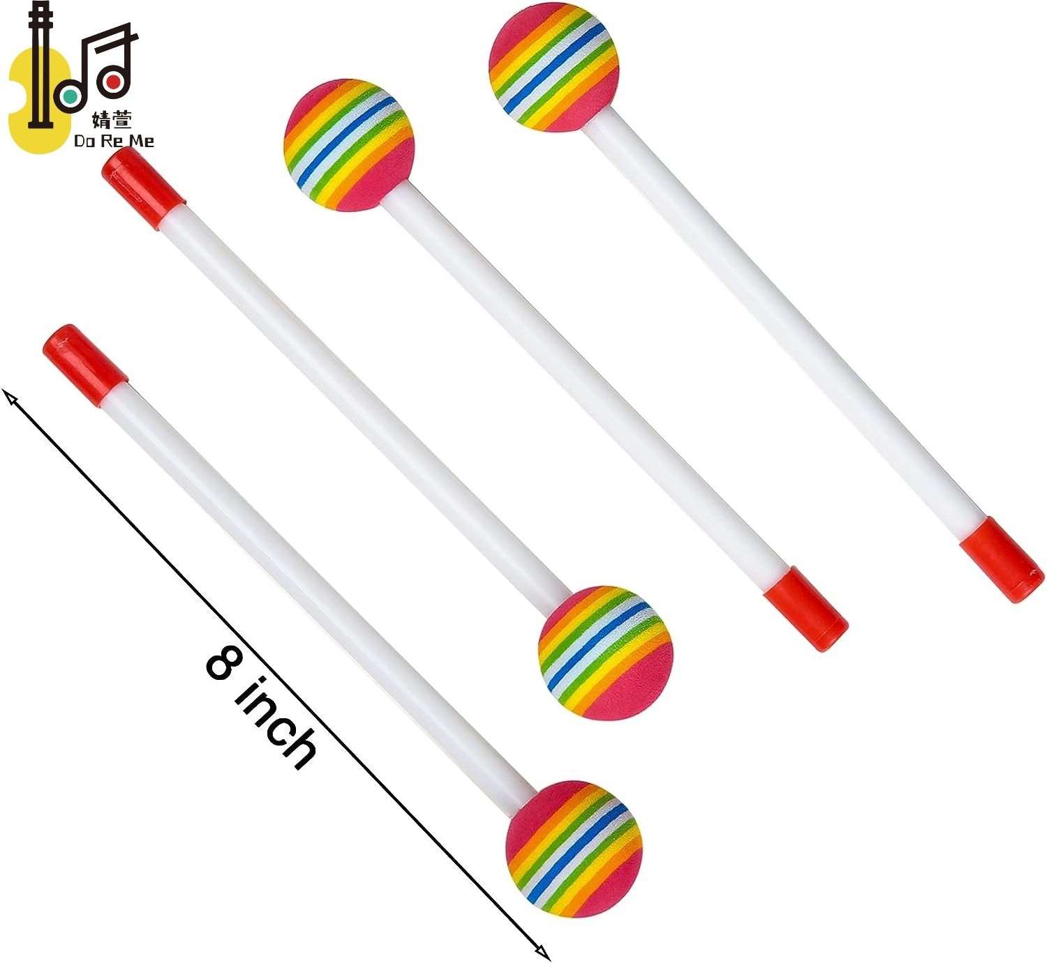 Plastic soft foam head rainbow plastic drum stick for kids playing hand drum percussion sticks musical instruments