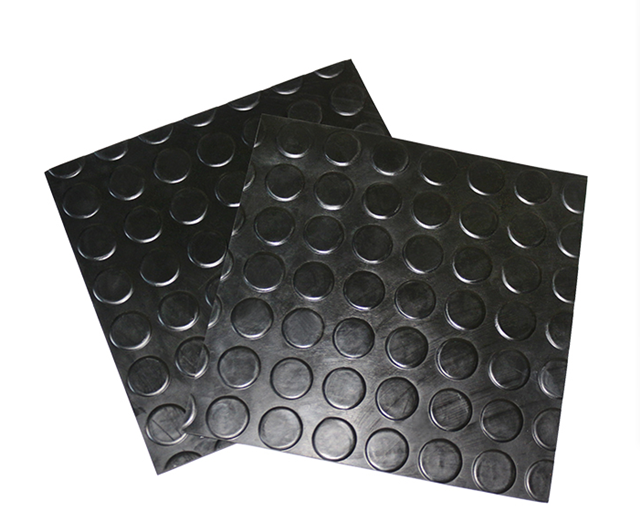 Polka dot corrugated non slip rubber sheet