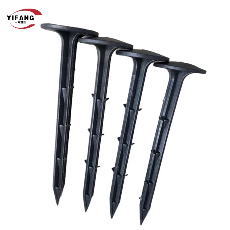 Garden Ground Nail Fix Tools Sunshade Fly Net Pest Control Plastic Film Pegs Anti-grass nail Fixing Tools 11cm 16cm Black Nail