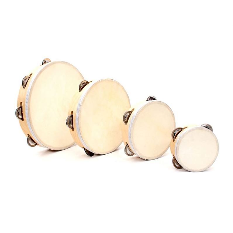 Wholesale percussion music instrument free sample hand drums round wooden custom tambourine