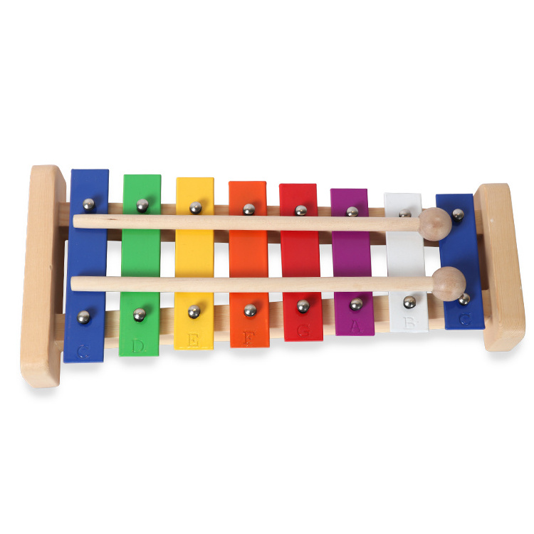 Hot Selling Colorful 8 Key Metallophone Glockenspiel Percussion Musical Instruments For Baby