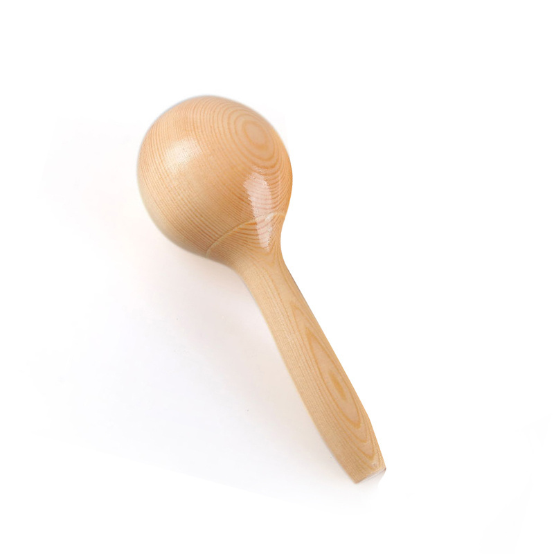 Handheld wood maracas natural color musical instrument