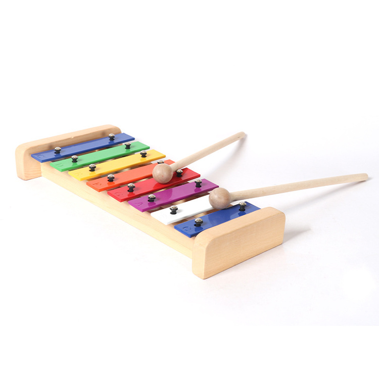 Hot Selling Colorful 8 Key Metallophone Glockenspiel Percussion Musical Instruments For Baby