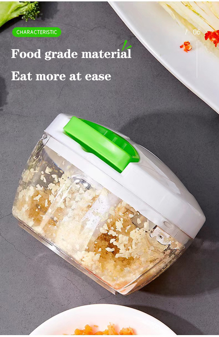 Portable Manual Hand  500ml Food Processor Onion Pulling Slicer Salad Vegetable Chopper