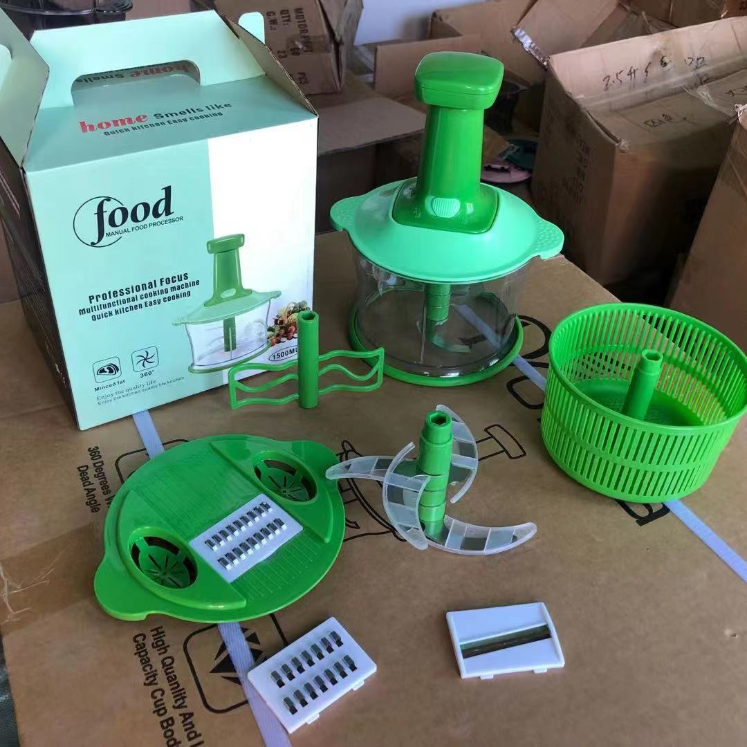 Multi-function Hand-pull Food & Vegetable Cutter 0.8L 1.5L 2.5L Meat Grinder Portable Manual Stirrer Onion Masher Garlic Chopper