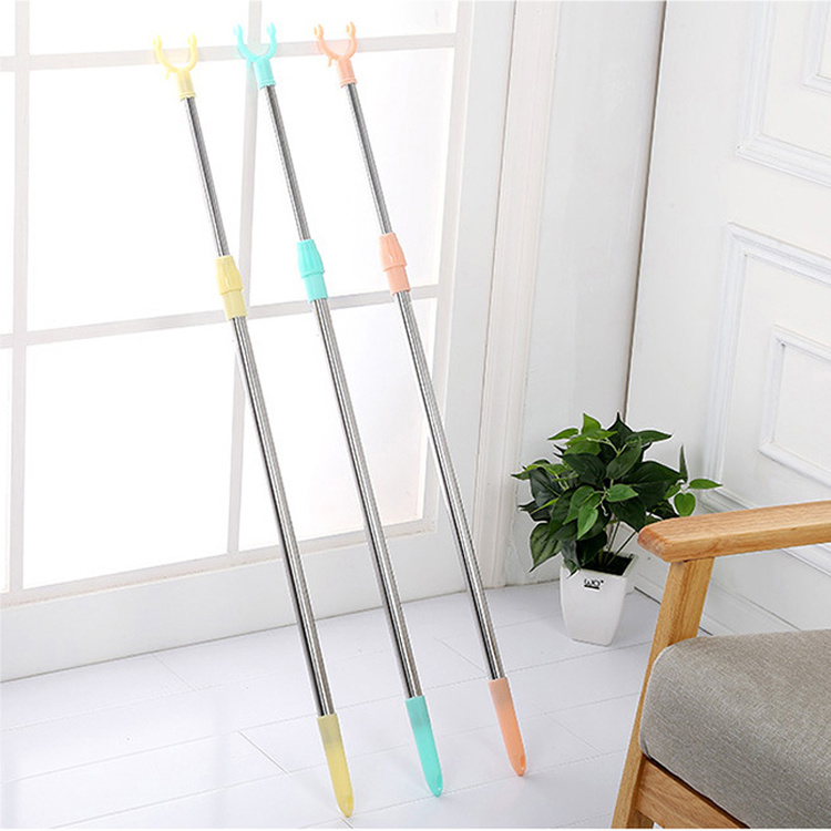 2021 NEW Lengthened Telescopic Rod Hanging Rod Balcony Drying Clothes Stainless Steel Clothes Drying Rack Clothes Hanger Fork