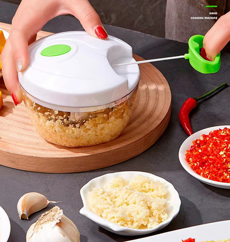 Multi-Functional Manual Food Processor Hand-powered Crank Chopper Mincer Blender for Vegetables Meat Fruits Nuts Herbs Onions