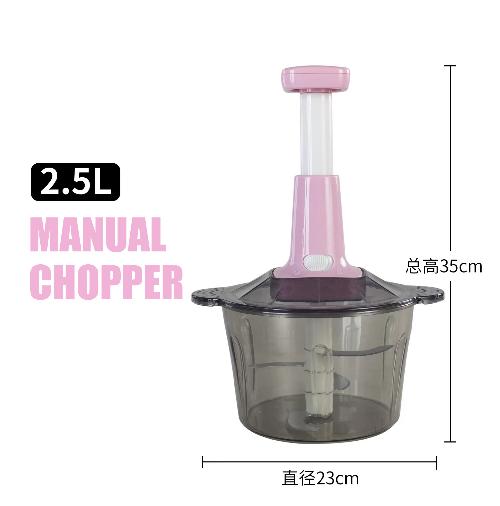 1.5L Hand Press Onions Garlic Pepper Cutter Meet Fruits Vegetables Slicer Chopper Mini Food Processor Manual Chopper