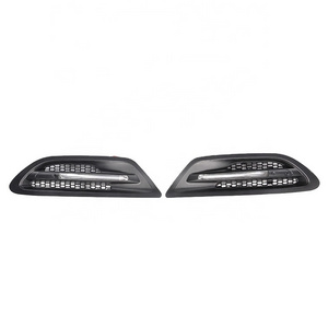 With Light Replacement ABS Matt Black Side Vent Fender For F10 M5 style 2012-2016 Side Signal Lamp Cover