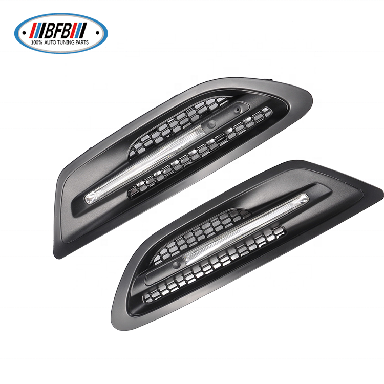 With Light Replacement ABS Matt Black Side Vent Fender For F10 M5 style 2012-2016 Side Signal Lamp Cover