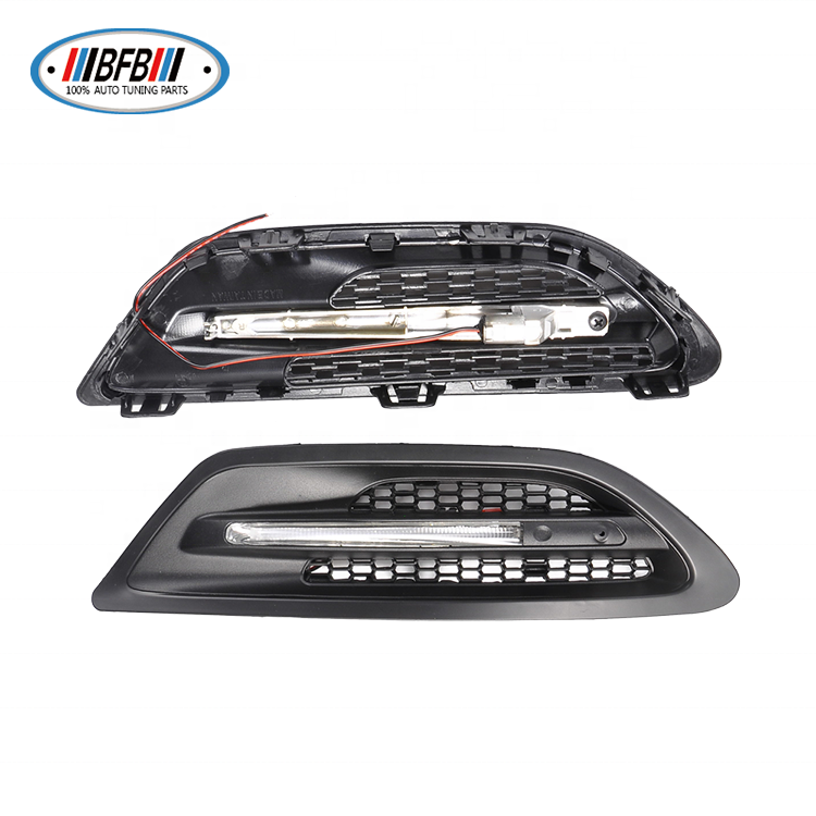 With Light Replacement ABS Matt Black Side Vent Fender For F10 M5 style 2012-2016 Side Signal Lamp Cover