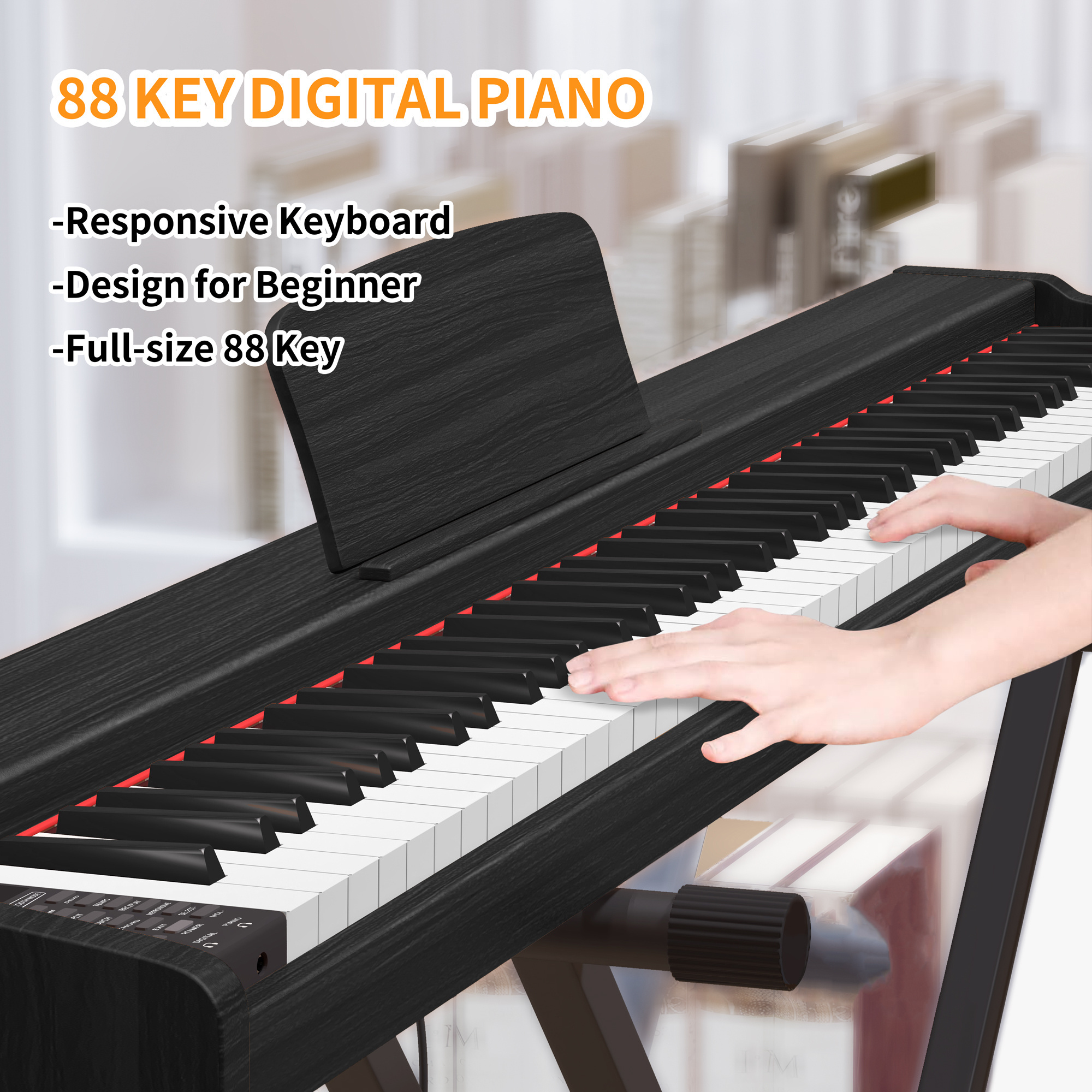 LeGemCharr Portable electric piano keyboard piano 88 keys musical keyboard 88 key electronic piano electric