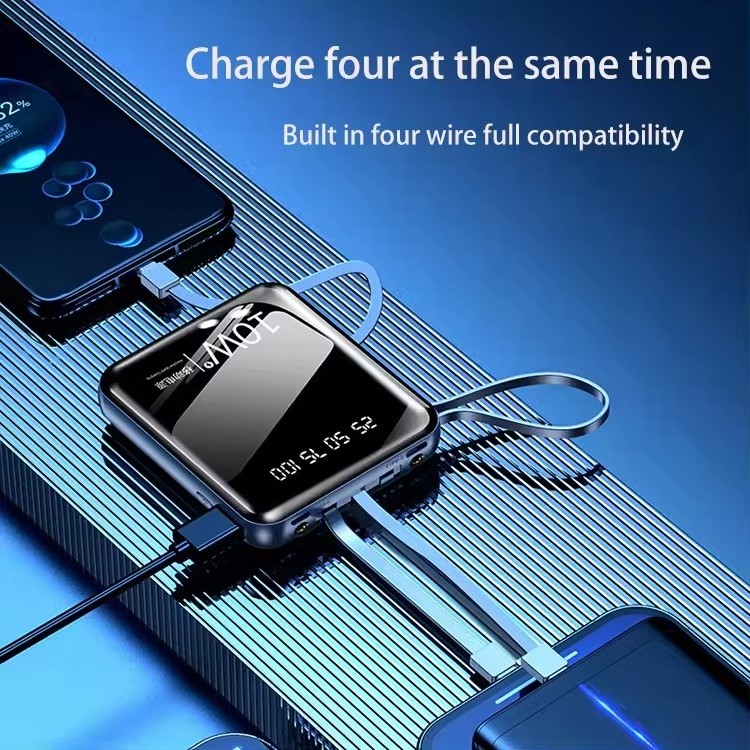 High Capacity Outdoor Travel Flashlight Ultra Thin Portable Keychain Mini 10000mAh Power Banks For Phone With Fast Charger