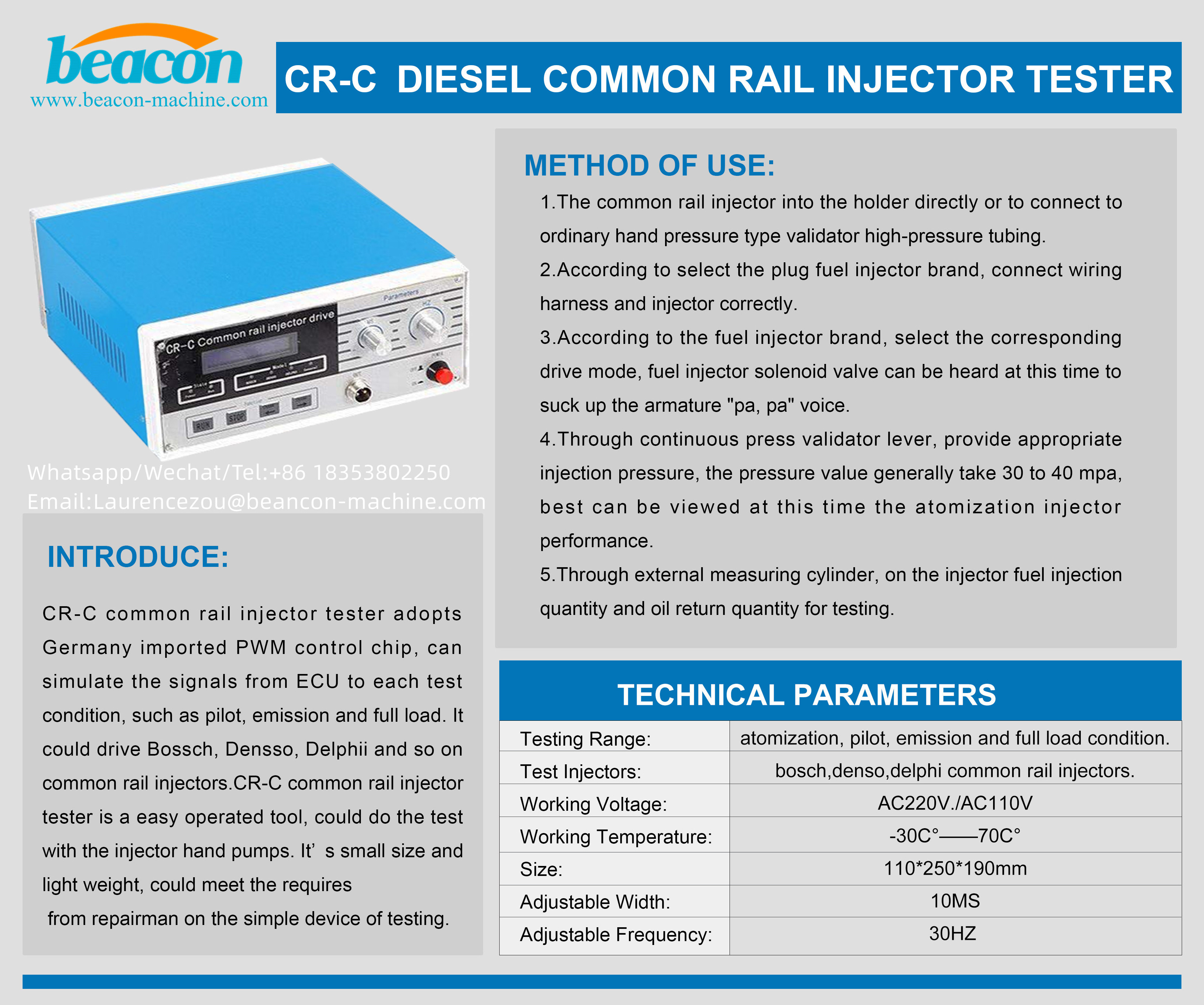 CR-C+S60H diesel common rail injector tester for car engine diagnostic tools