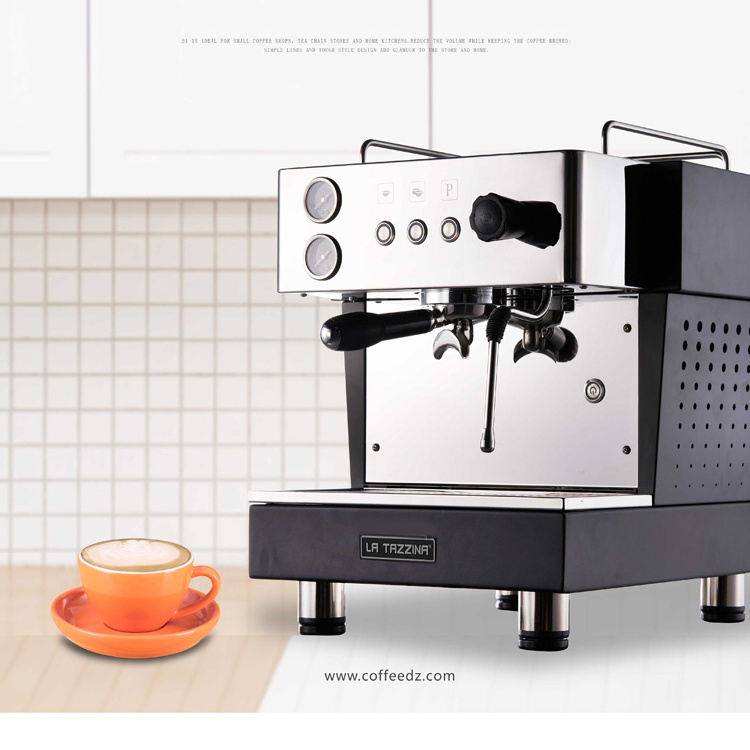 Single Group Commercial Espresso Coffee Machine Cappuccino Coffee Maker with Milk Frother for Cafe