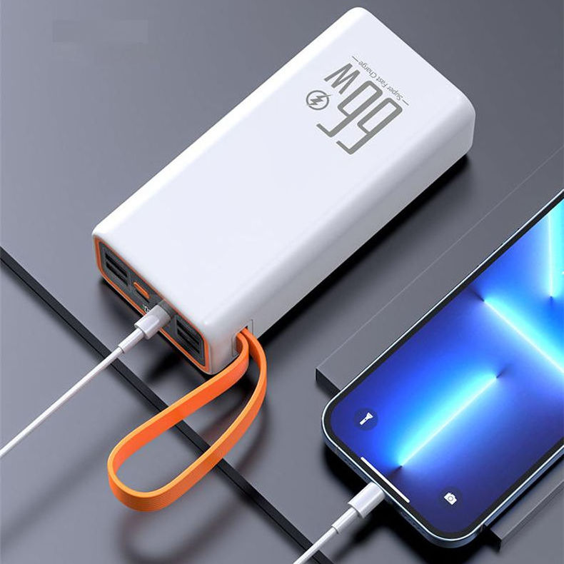 Newest PD 66W Fast Charging LED Digital Display 4 USB Output 40000mAh Portable Charger Power Bank lighting emergency lights