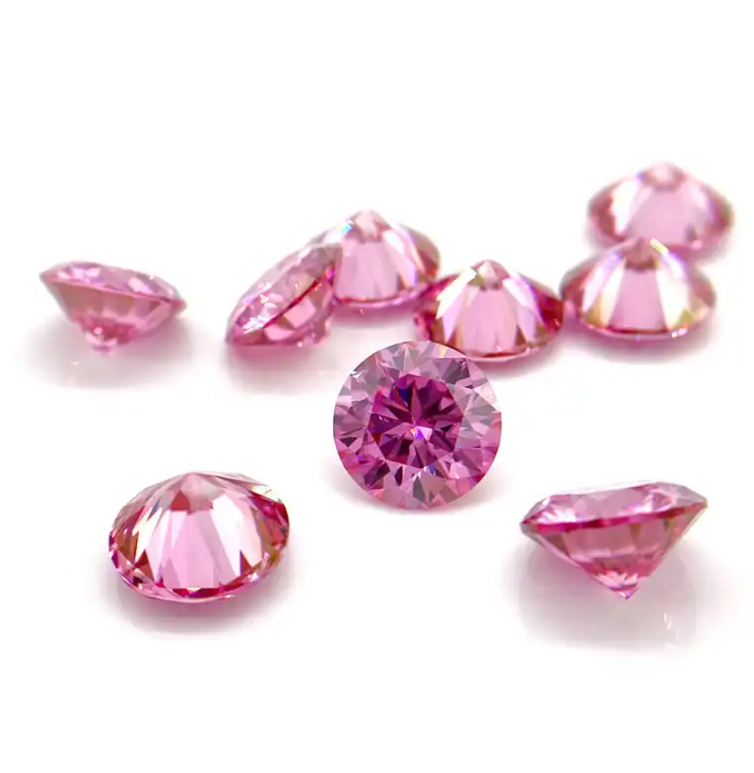 Manufacturers  0.5-5 Carat VS1 D E F Fancy Color Pink Round Brilliant CVD HPHT Lab grown Loose Diamond