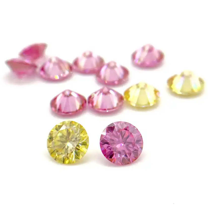 Manufacturers  0.5-5 Carat VS1 D E F Fancy Color Pink Round Brilliant CVD HPHT Lab grown Loose Diamond