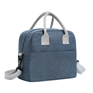 Navy Blue Oxford Tote Custom Cooler Bags Food Lunch Bag Box Wholesale Insulated Cooler Bags For Men Women